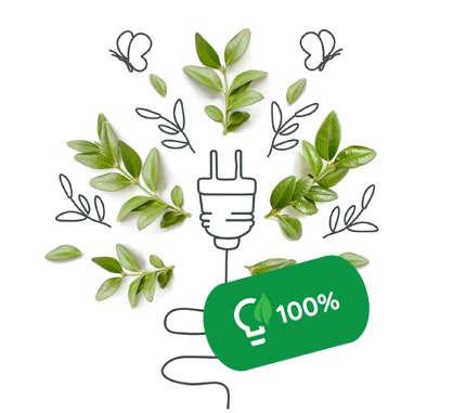 sustainability green 100% renewable energy plug